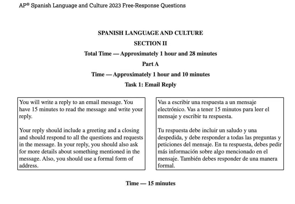 AP Spanish Language & Culture exam samples